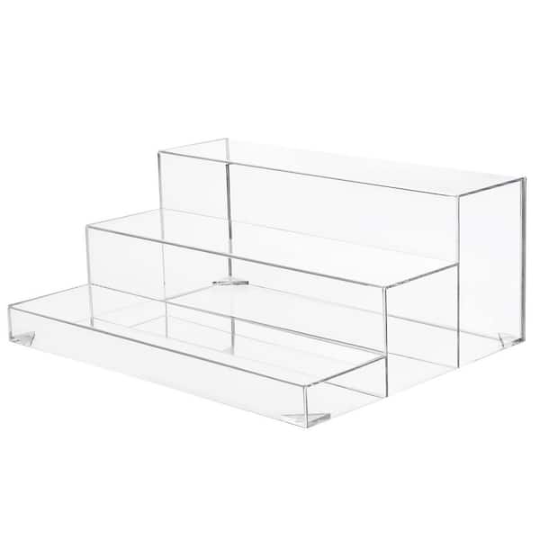 15in. H x 12in. W 3-Tier Bottle Storage Clear Acrylic Display Riser Stand for Kitchen