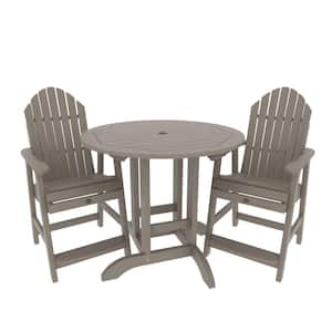 The Sequoia Professional Commercial Grade Muskoka 3-Piece Adirondack Bistro Dining Set in Counter Height w/36 in. Table