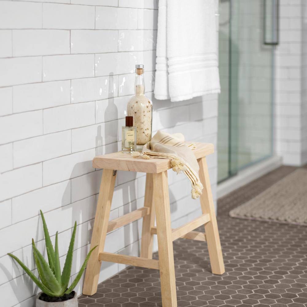 Classic Unfinished Solid Wood 18" Swivel Saddle Stool