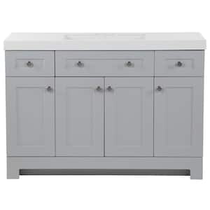 Everdean 48 in. W x 19 in. D x 34 in. H Single Sink  Bath Vanity in Pearl Gray with White Cultured Marble Top
