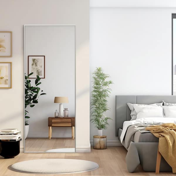 Lirago 64 in. x 21 in. Silver Modern Metal Slim Frame Full Lirago 64 in. x 21 in. Silver Modern Metal Slim Frame Full
