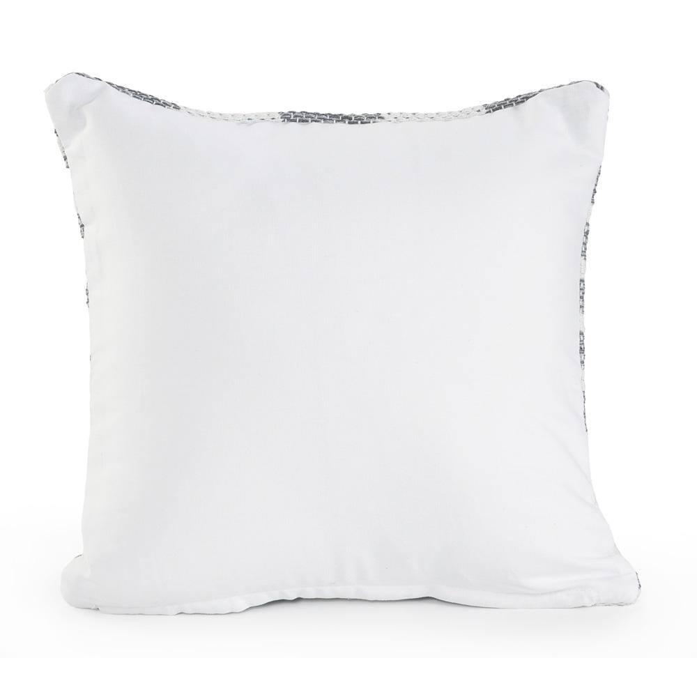Grayscale Checkered Cotton 18" Square Throw Pillow