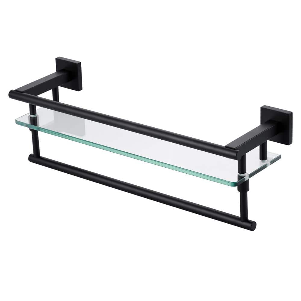 Square 20 in Wall Mounted Towel Rack Single Towel Holder in Matte Black price history on PriceWatchPro