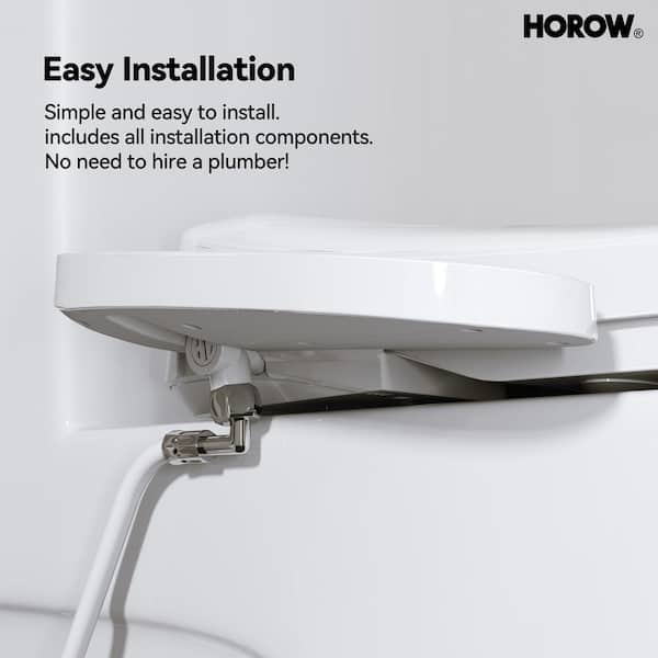 HOROW HR-204B Electric Heated Bidet Seat for Elongated Toilet with