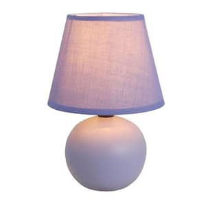 8.78 in. Purple Ceramic Globe Mini Table Lamp