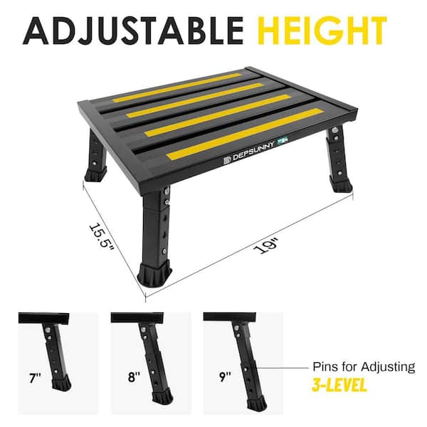 NVNOO 1.58 ft. x 1.29 ft. Aluminum Foldable Platform Step Stool
