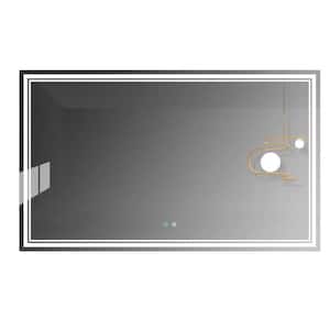 60 in. W x 36 in. H Large Rectangular Frameless Anti-Fog Dimmable LED Light Wall Bathroom Vanity Mirror