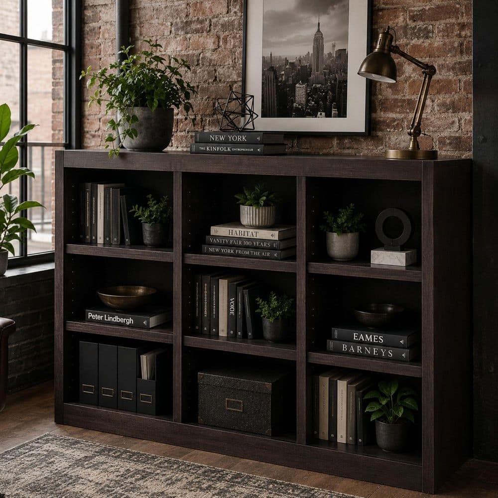 Concepts In Wood 36 in. Espresso Wood 9-shelf Standard Bookcase