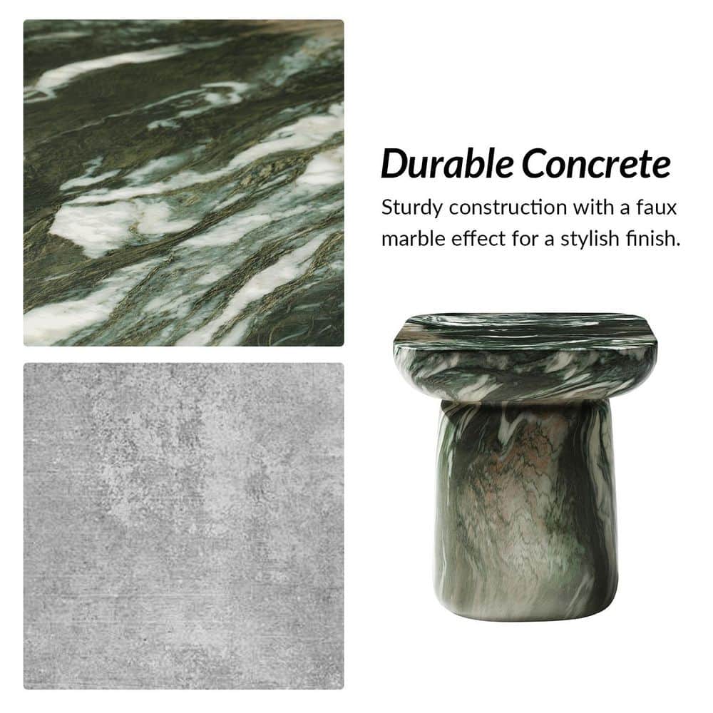 Alvarina 17.75 in. Beige Rectangle Concrete End Table - thumbnail 5