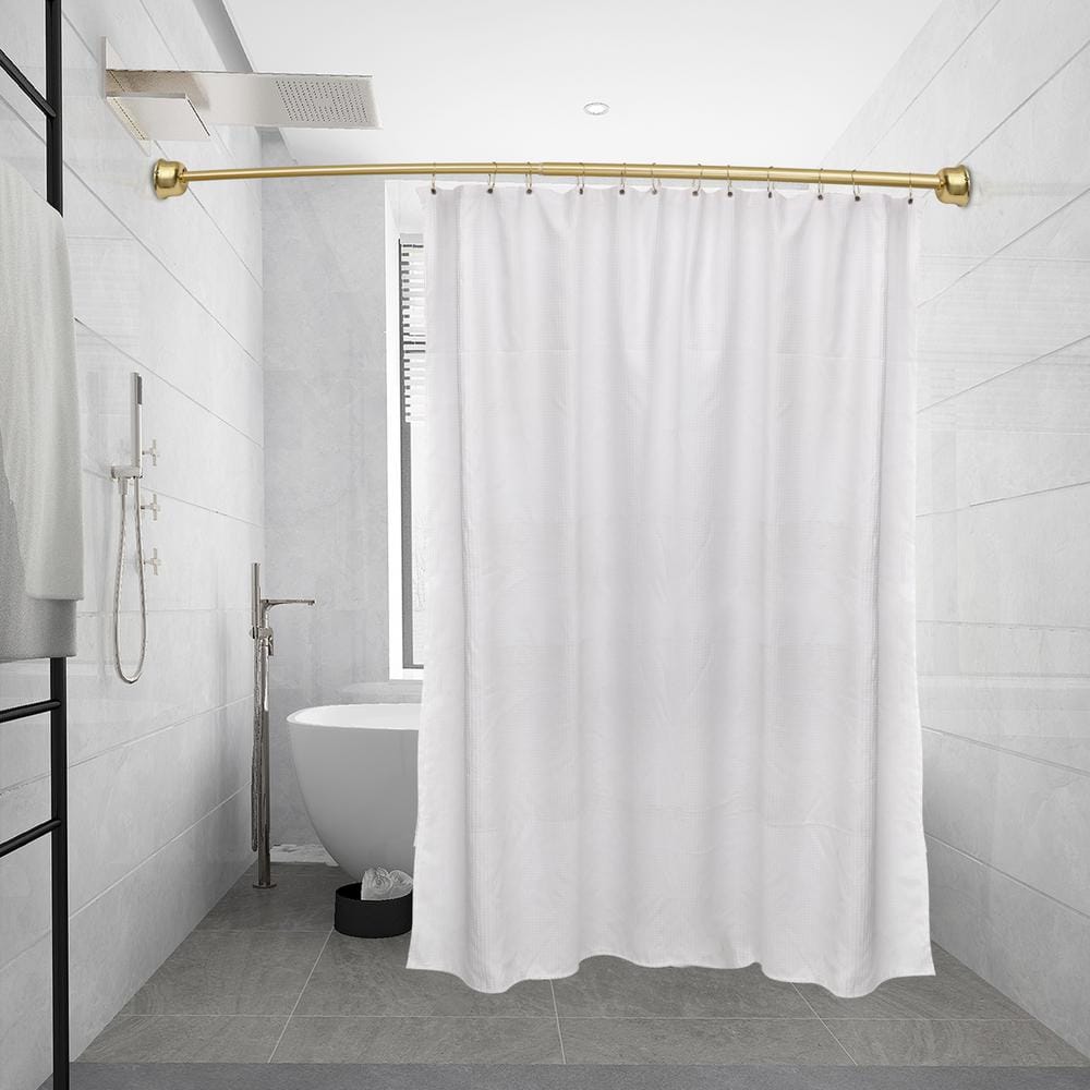Gold Wall Mounted Curved Aluminum Shower Rod