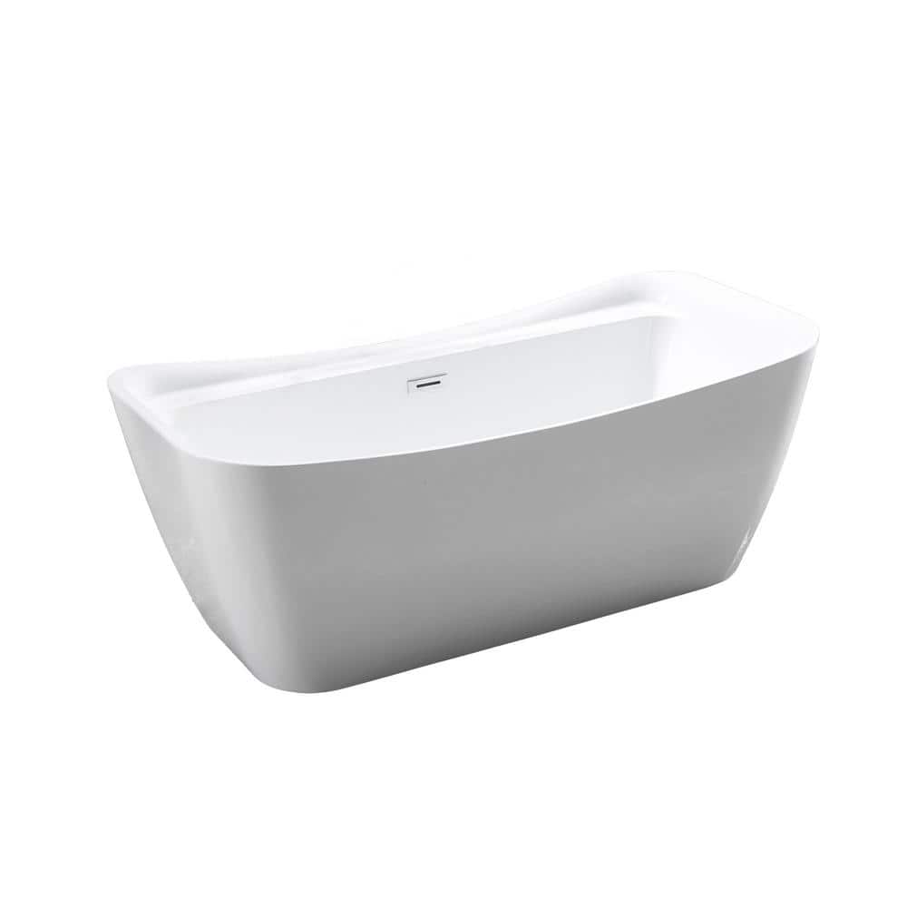 67 in. x 31.5 in. Acrylic Soaking Freestanding Bathtub in Glossy White price history on PriceWatchPro