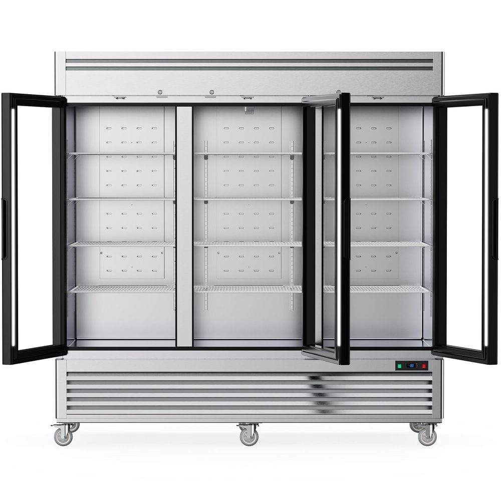 82 in. 72 cu. ft. Frost Free Defrost Commercial Upright Freezer 3 Glass Doors in Stainless Steel -13 to-5° F Fan Cooling price history on PriceWatchPro