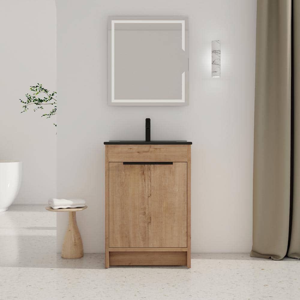 24 in. W x 18 in. D x 34 in. H Freestanding Single Sink Bath Vanity in Imit
