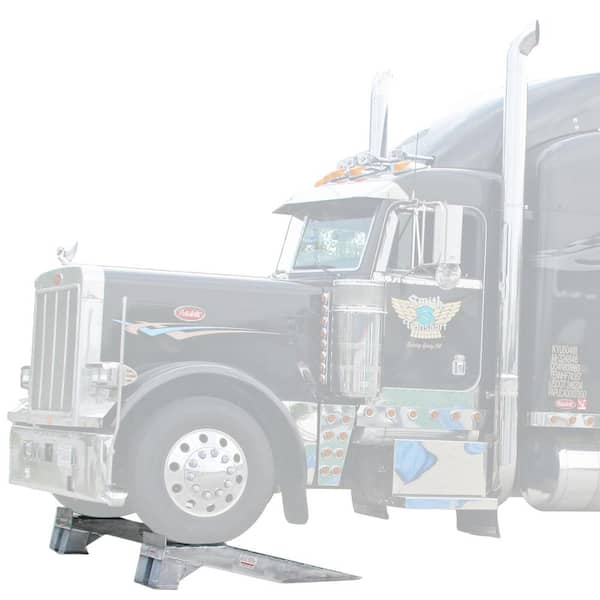 DISCOUNT RAMPS 20,000 lbs. Per Axle 64 in. x 16 in. Aluminum Semi Truck Wheel Riser Service Ramps