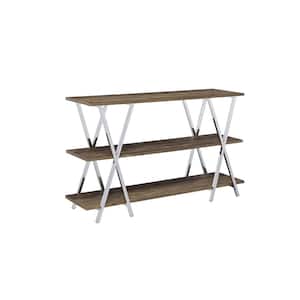Paradi 48 in. Oak Rectangle Console Table with Storage