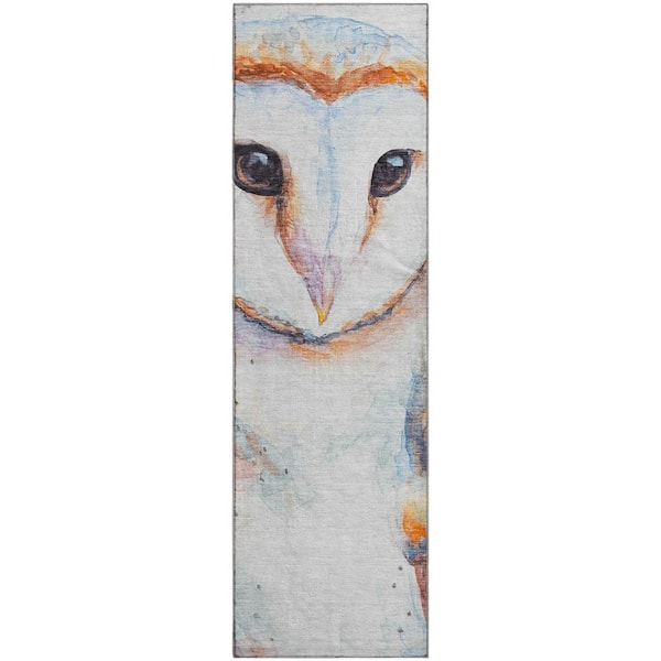 Mayfield Premium Machine Washable Abstract AMF2280 Ivory 2 ft. x 7 ft. Runner Rug