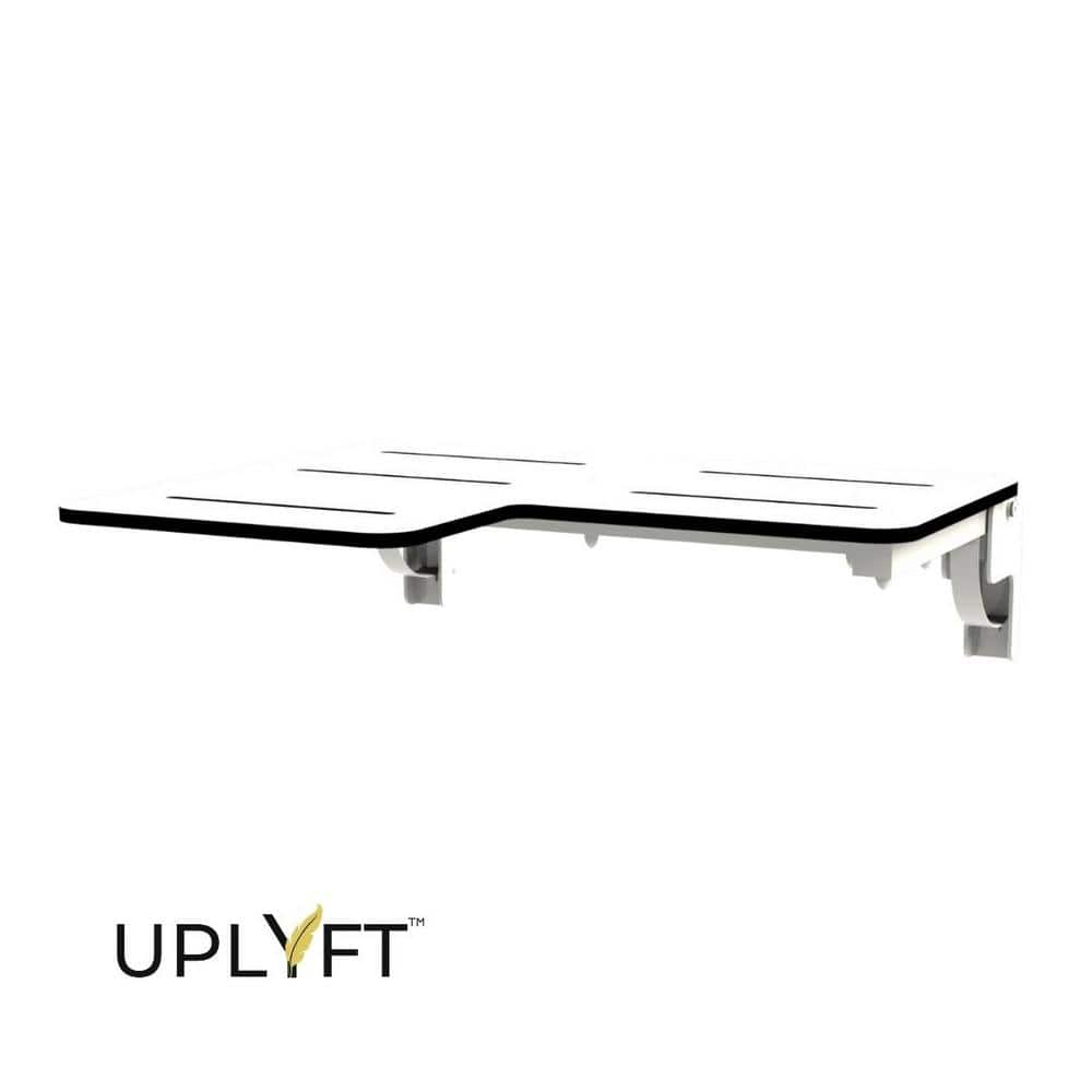 L shaped best sale shower bench