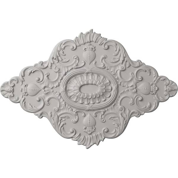 Ekena Millwork 42-3/4 in. W x 28-7/8 in. H x 1 in. Ashford Urethane Ceiling Medallion, Ultra-Pure White, Ultra Pure White