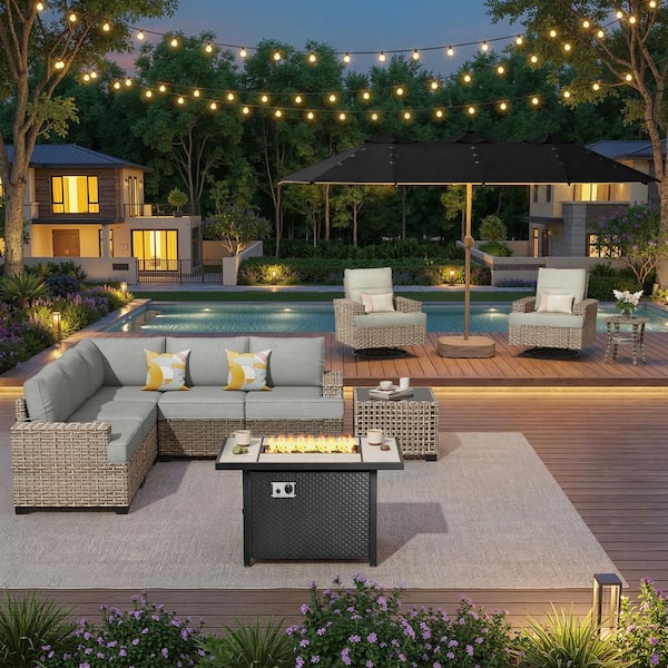 home.depot outdoor patio umbrellas and fire pit chairs Outsunny Wooden Adirondack for Two People, Chair with Table & Umbrella Hole, Chair for Deck Lawn Pool Backyard, Gray : Patio, Lawn & Garden offering ample seating and versatility for gatherings large or small Seats 4 People - Fire