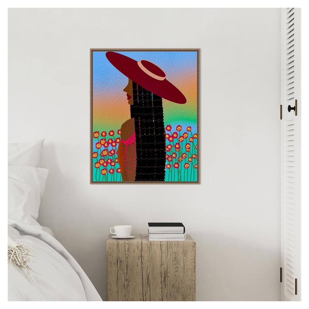 Lola Lady Abstract Canvas Print with Bronze Frame