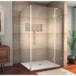 Avalux 40 in. x 30 in. x 72 in. Completely Frameless Shower Enclosure in Stainless Steel
