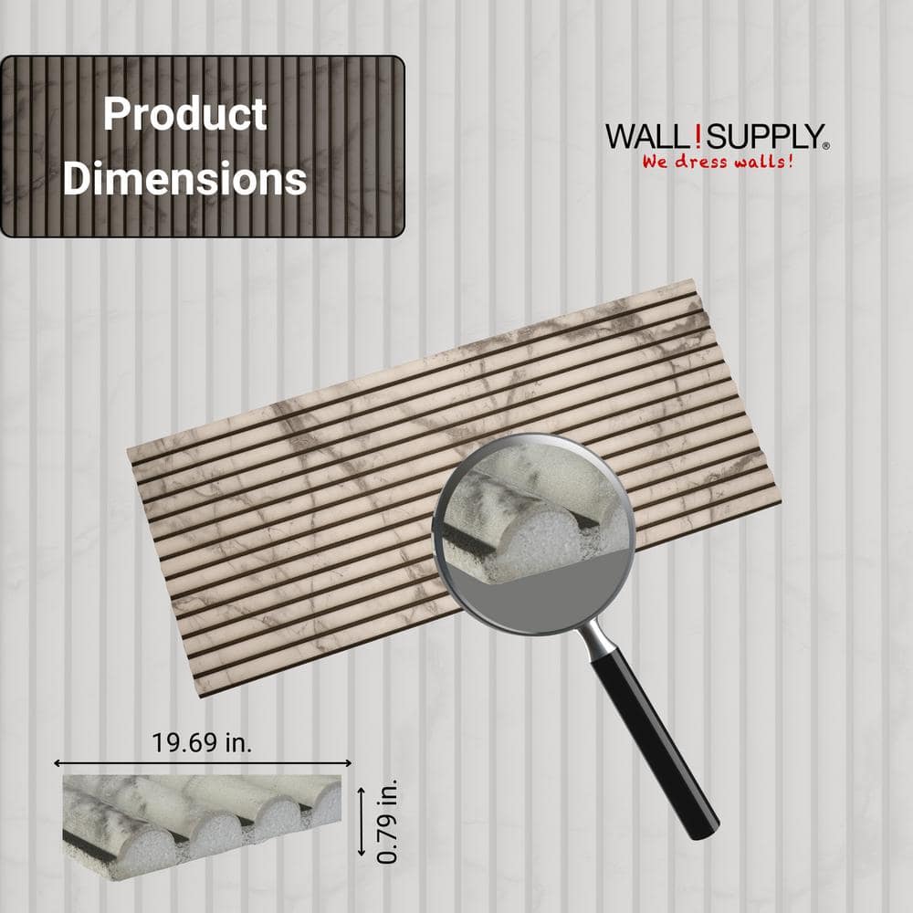 UltraLight 3D White Marble Foam Wall Panels Set