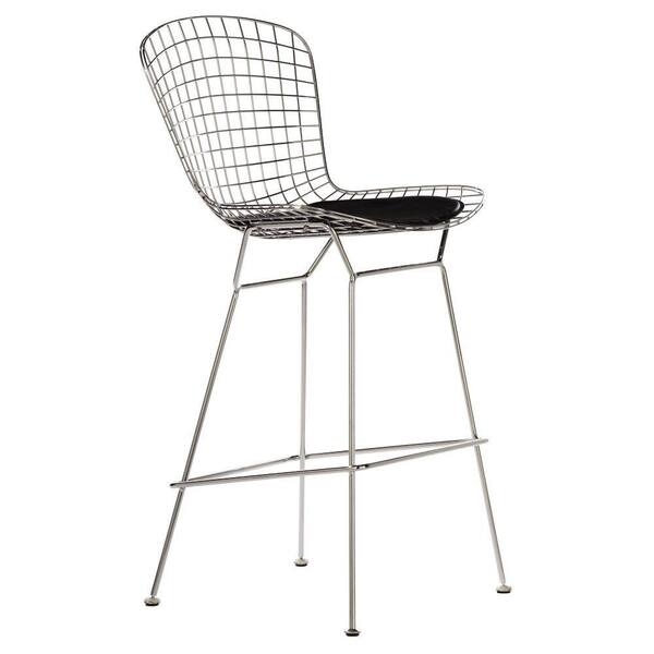 Home Decorators Collection James 29.5 in. Chrome Bar Stool with Back