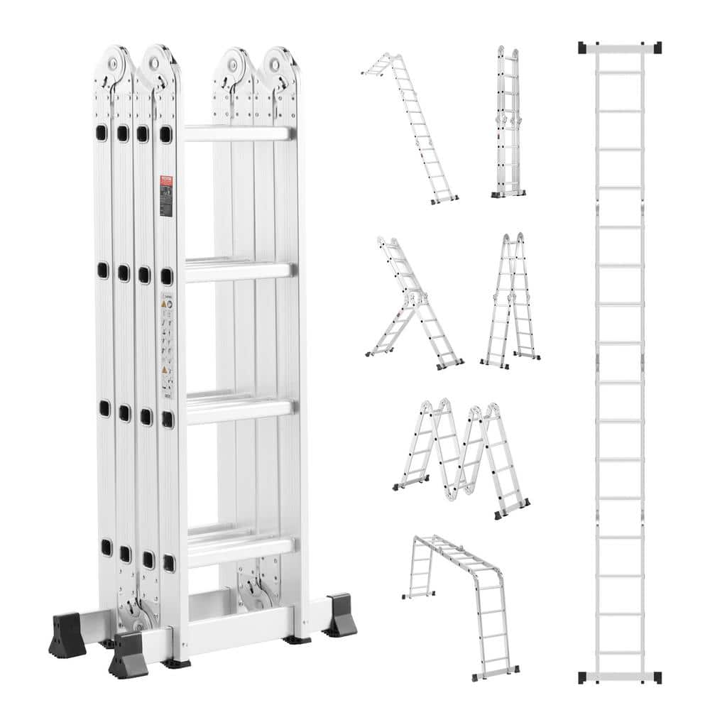 Folding Ladder 7-in-1 Tall Extension Step Ladder a Frame 4-Step Telescoping Ladder 15.5 ft. Reach Height Multi-Position price history on PriceWatchPro