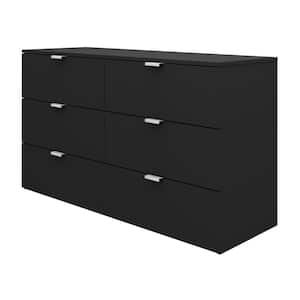 Delmar 6-Drawer Black Dresser 31 in. H x 51.25 in. W x 15.75 in. D