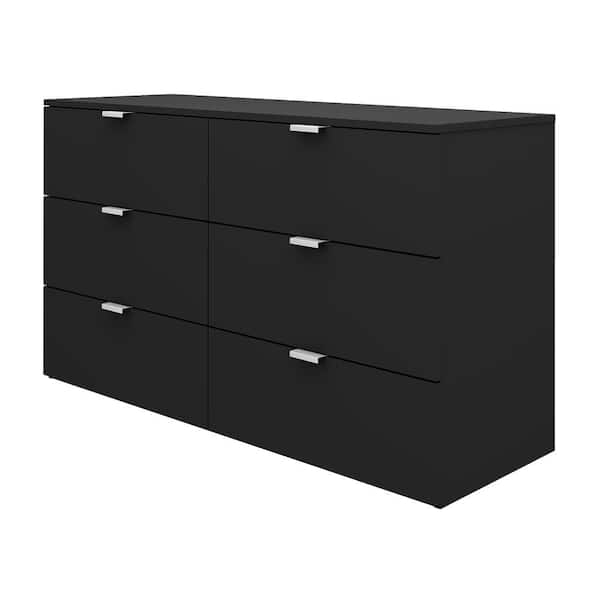 Hillsdale Furniture Delmar 6-Drawer Black Dresser 31 in. H x 51.25 in. W x 15.75 in. D
