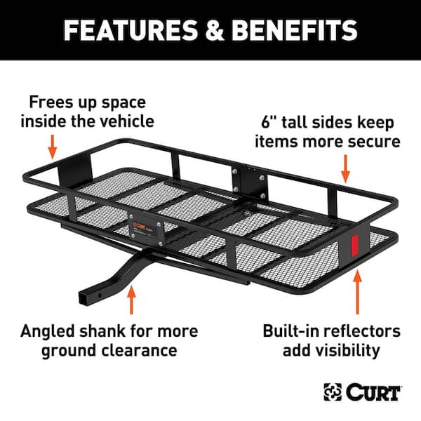 Curt Manufacturing Fits 2 Receiver Curt 18152 Black 60 x 24 x 6 Basket-Style Hitch Cargo Carrier 