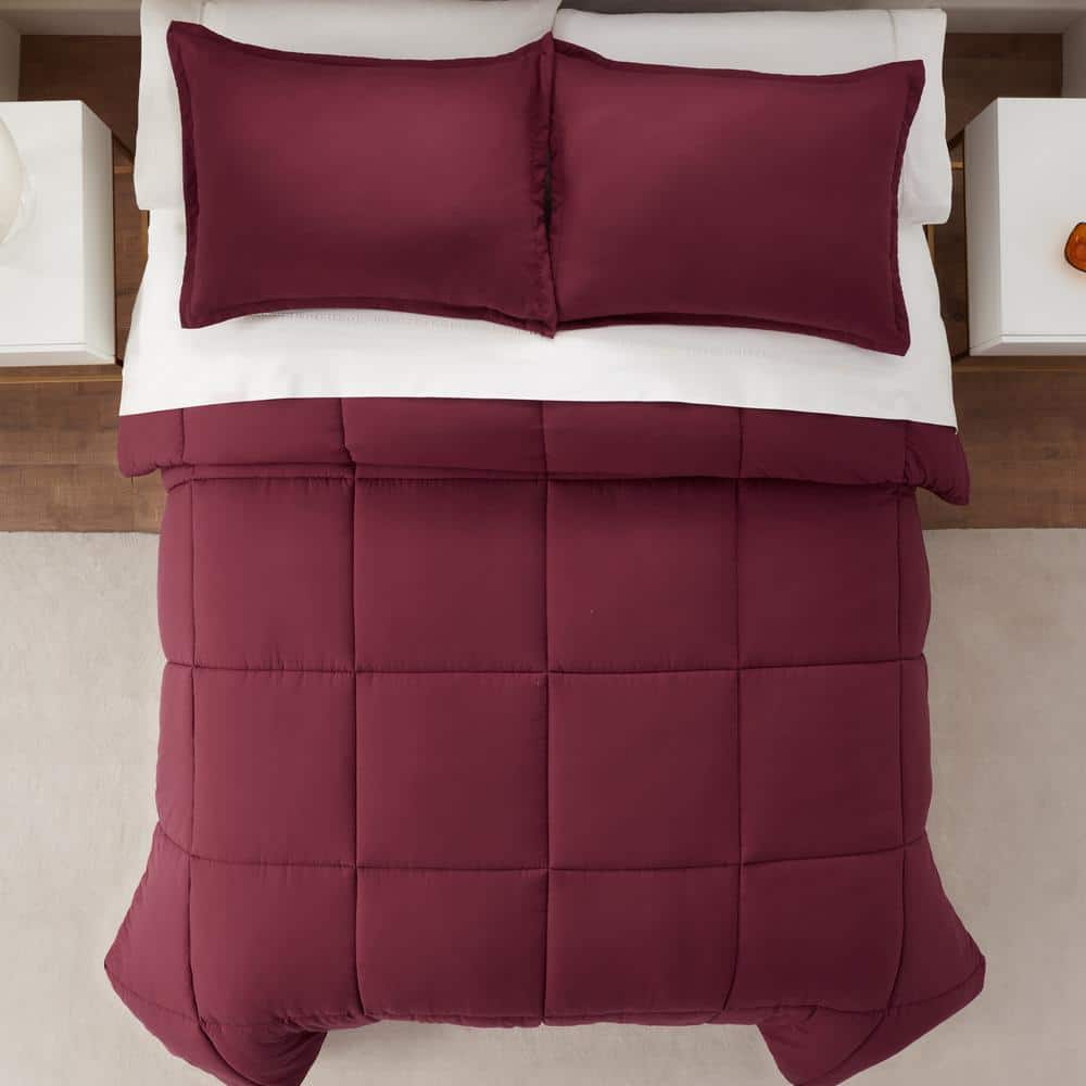 Twin XL Purple Microfiber Bed in a Bag Set