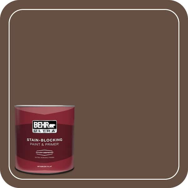 BEHR ULTRA 1 qt. #760B-7 Revival Mahogany Extra Durable Flat Interior Paint & Primer