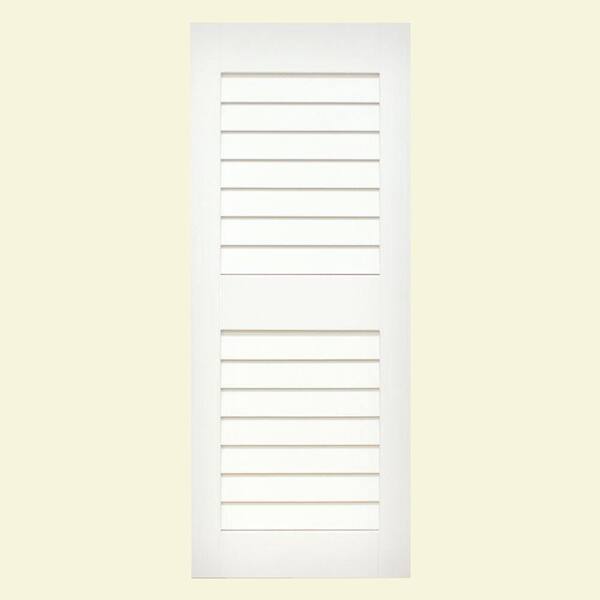 Unbranded Plantation 14 in. x 59 in. Solid Wood Louver Exterior Shutters 4 Pair Behr Ultra Pure White-DISCONTINUED