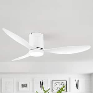 Low Profile II 52 in. Integrated LED Indoor White Ceiling Fan with Light and Remote Control Included