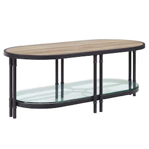 24 in. Brown Oval Wood Top Coffee Table