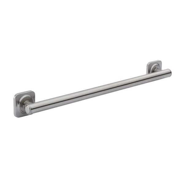 Glacier Bay Farrington 24 in. x 1 1/4 in. Decorative Grab Bar in Brushed Stainless Steel