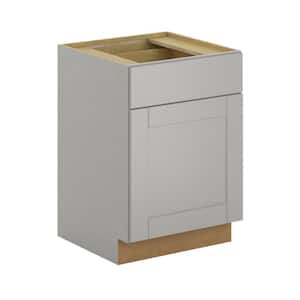 Princeton Shaker Assembled 24 in. x 34.5 in. x 24 in. Base Cabinet with Soft Close Drawer in Warm Gray