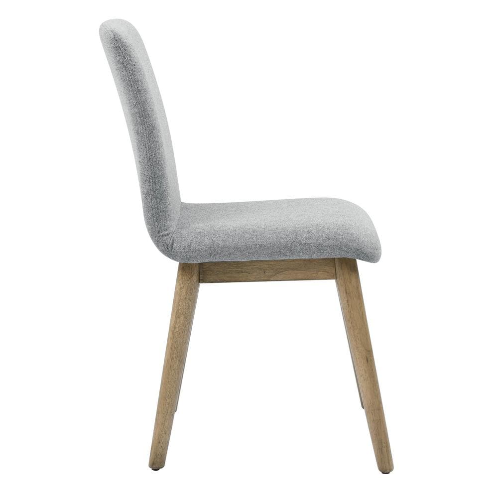 Vida Gray Upholstered Side Chair with Solid Wood Legs