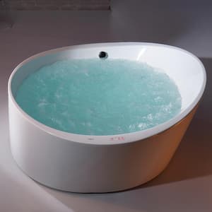 66 in. Acrylic Flatbottom Air Bath Bathtub in White