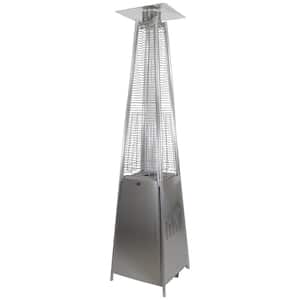 44 000 BTU Pyramid Glass Tube Outdoor Gas Patio Heater Stainless Steel