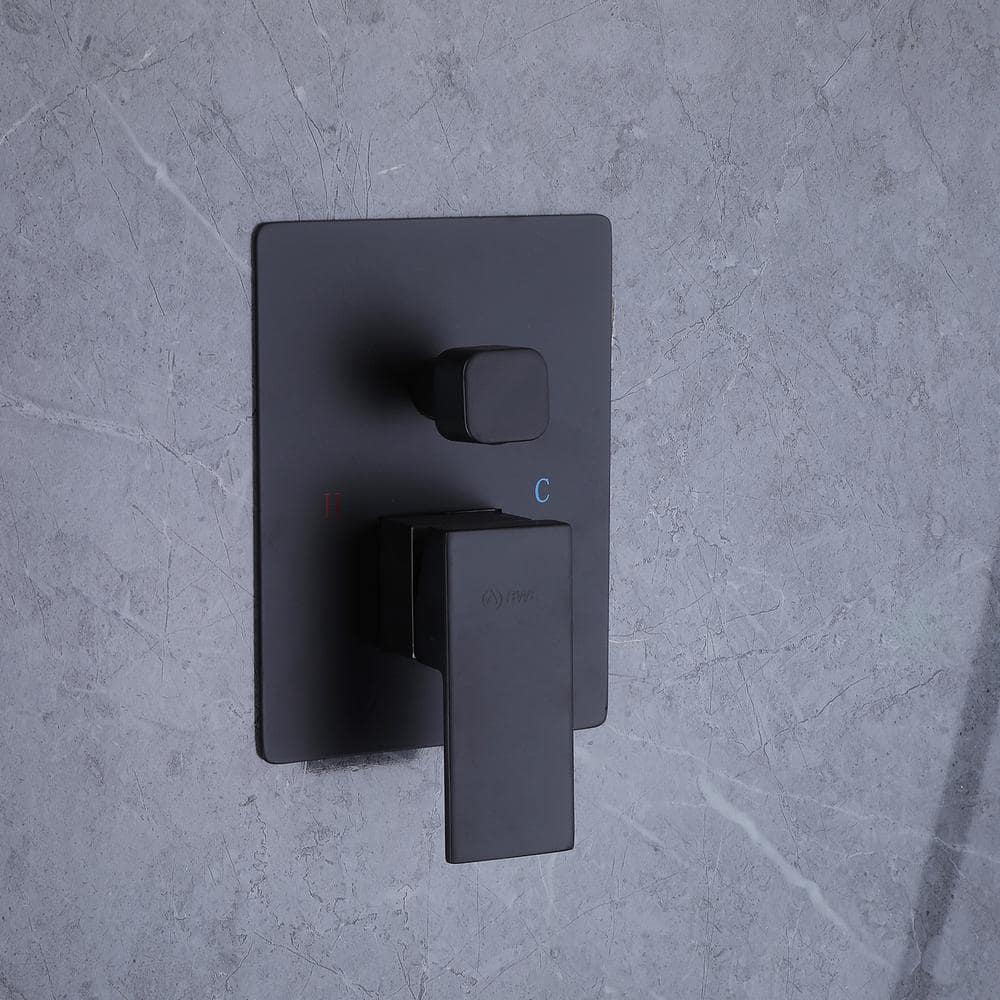 Matte Black Stainless Steel Rain Shower Faucet Set