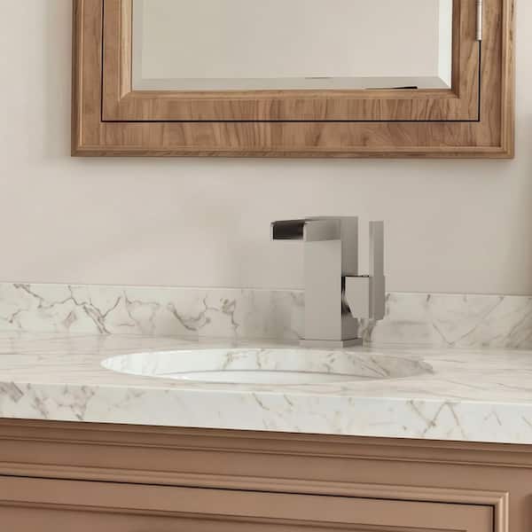 EVERSTEIN Waterfall Open Spout 1-Handle Single Hole Bathroom Sink