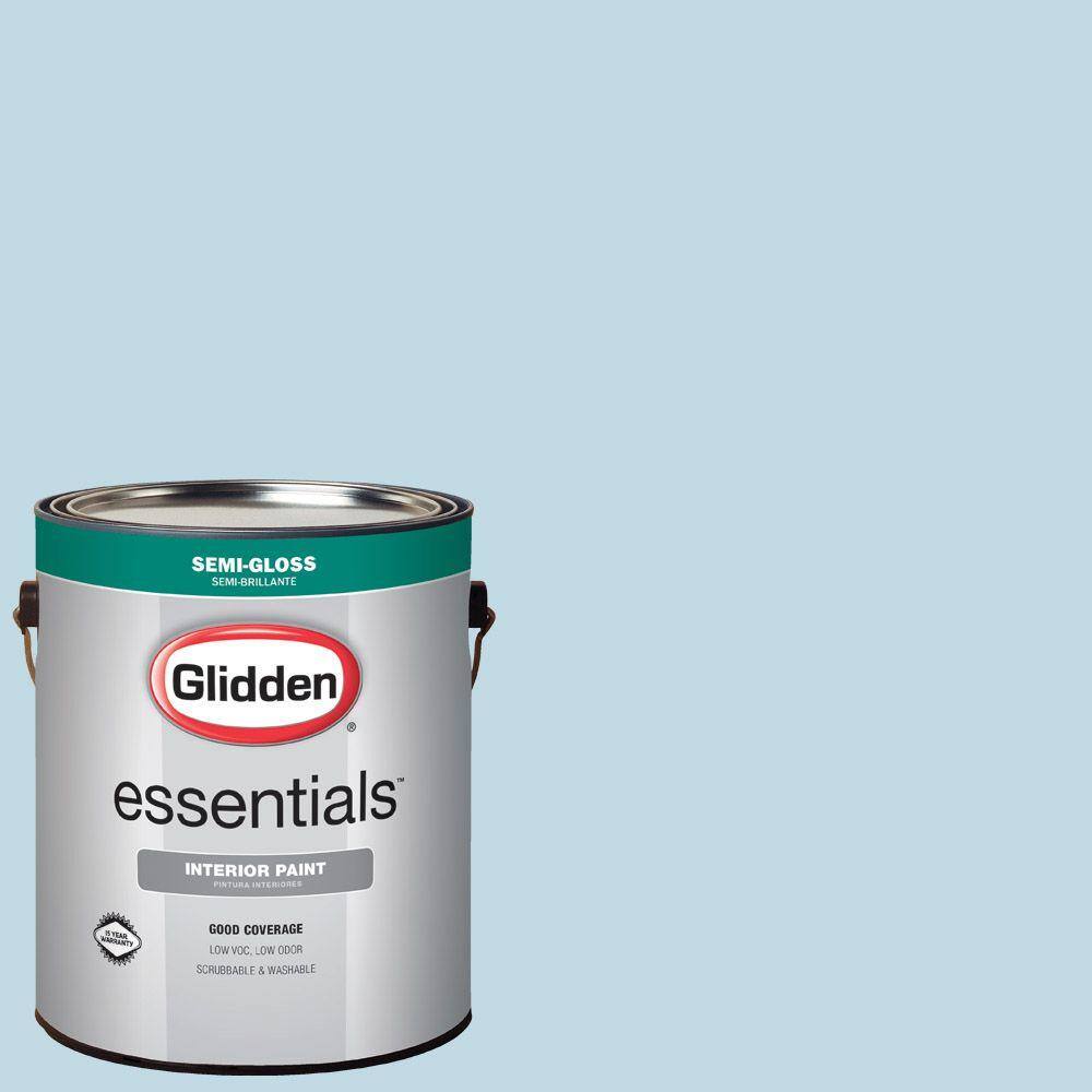 Glidden Essentials 1 Gal Hdgb49u Clear Summer Sky Semi Gloss Interior Paint Hdgb49ue 01sn The Home Depot
