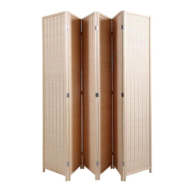 wetiny 6Panel Bamboo Room Divider, Private Folding Portable Partition