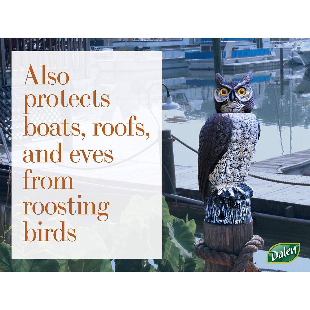18" Solar-Powered Rotating Head Owl Pest Repellent Decoy