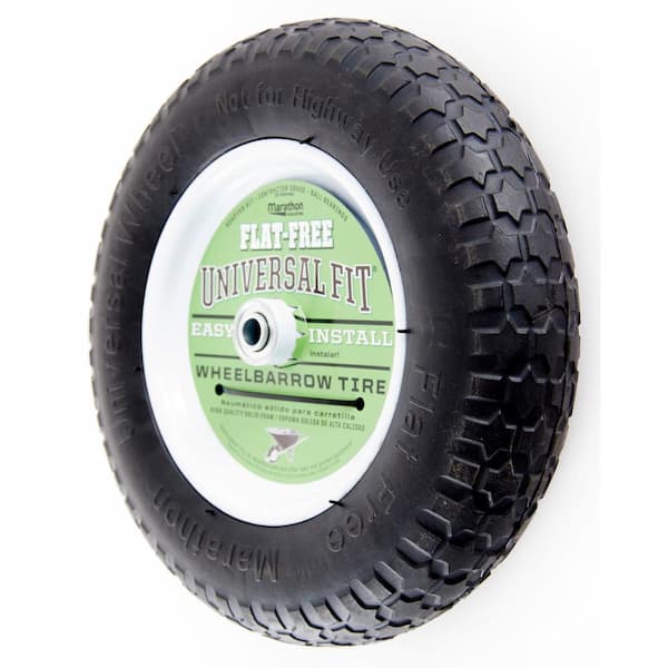Marathon Industries 16-Inch Flat Free Wheelbarrow Tire #00001 for sale online 