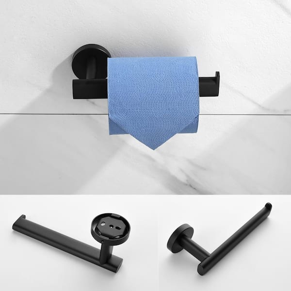FORIOUS Matte Black Toilet Paper Holder with Mounting Bracket , Black  Recessed Toilet Paper Holder Wall Mount Made of Metal , Bathroom Toilet  Paper