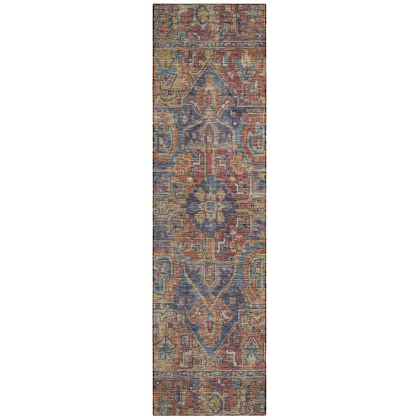 Chantille ACN571 Red 2 ft. 3 in. x 7 ft. 6 in. Machine Washable Indoor/Outdoor Geometric Runner Rug