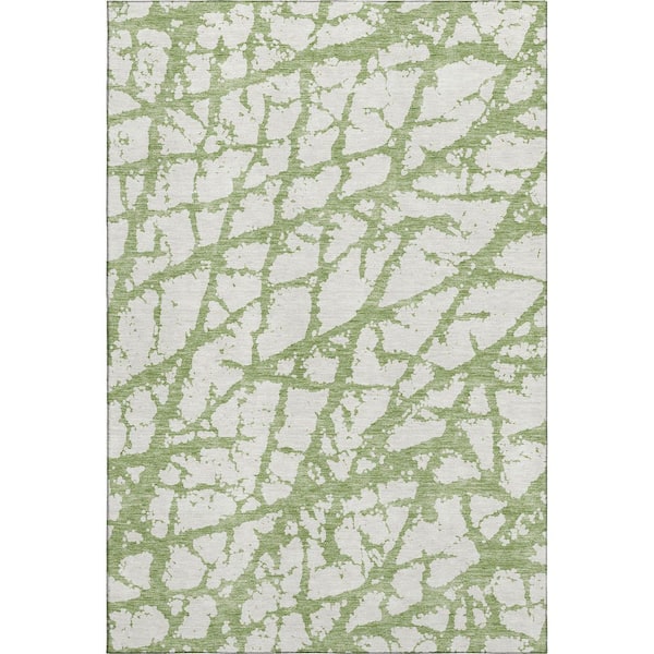 Addison Rugs Mayfield Premium Machine Washable Abstract AMF972 Green 8 ft. x 10 ft. Area Rug